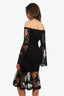 Nicholas Black Lace Off-the-Shoulder Long Sleeve Midi Dress Size 6