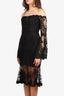 Nicholas Black Lace Off-the-Shoulder Long Sleeve Midi Dress Size 6
