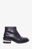 Nicholas Kirkwood Black Leather 'Casati' Pearl Ankle Boots Size 39