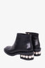 Nicholas Kirkwood Black Leather 'Casati' Pearl Ankle Boots Size 39
