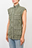 Nili Lotan Army Green Distressed Vest With Cinched Waist Size 2