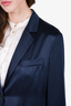 Nili Lotan Navy Blue Silk Thin Blazer Size 8