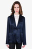 Nili Lotan Navy Blue Silk Thin Blazer Size 8