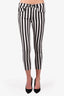 Nili Lotan White/Black Striped Skinny Jeans Size 24