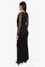 Nina Ricci Black Ruffle Gown with LaceSize 38