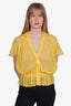 Nina Ricci Yellow Sheer Silk Raw Edge Top Size 36
