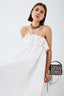 Bernadette White Taffeta Strapless 'Theodore' Dress With Handmade Roses Size 36