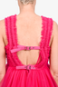 Noir Kei Ninomiya Hot Pink Tulle Ruffle Trimmed Sleeveless Dress Size S