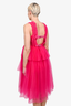 Noir Kei Ninomiya Hot Pink Tulle Ruffle Trimmed Sleeveless Dress Size S