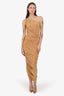 Norma Kamali Tan Ruched One Shoulder Dress Size XS