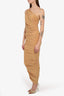 Norma Kamali Tan Ruched One Shoulder Dress Size XS