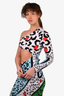 Norma Kamali White Animal Printed Cut-Out Dress Size S