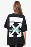 Off-White Black Cotton Blue/Yellow Graphic T-Shirt Size M