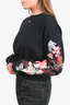 Off-White Black Cotton Floral Sleeves Sweatshirt Size XS