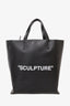 Off-White Black Leather 'Sculpture' Tote Bag with Strap