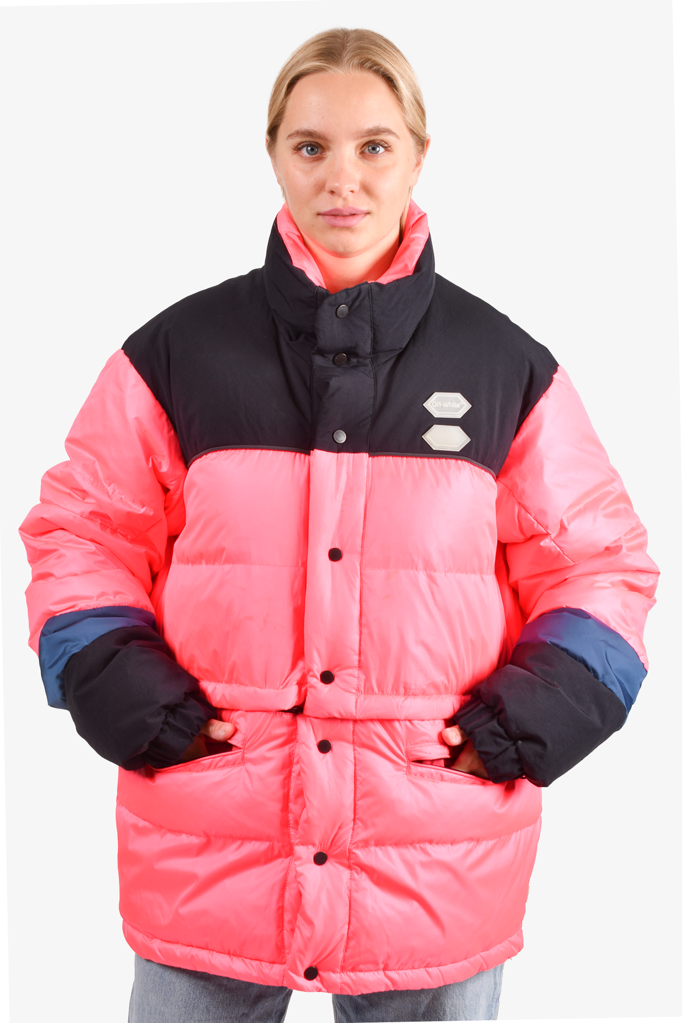 Off-White Black/Pink Down Jacket Size M