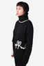 Off-White Black/White Alpaca/Wool Turtleneck Logo Sweater Size 40