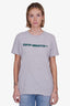 Off-White Grey Cotton Logo Print T-Shirt Size XS