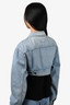 Off-White Light Blue Denim Cropped 'Handmade' Jacket Size 42