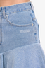 Off-White Light Wash Blue Denim Asymmetrical Ruffle Hem Skirt Size 40