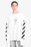 Off-White White Cotton Graphic Sweatshirt Size M