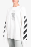 Off-White White Cotton Graphic Sweatshirt Size M