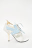 Off White White Suede/Blue Arrow Heels Size 37