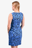 Oscar de la Renta Blue/Black Printed Sleeveless Dress Size 4