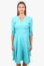 Oscar de la Renta Blue Quarter Sleeve Midi Dress Size 2