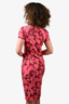 Oscar de la Renta Pink Cotton Floral Dress Size 2