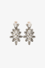 Oscar de la Renta Silver Tone Crystal Leaf Stud Earrings