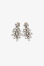 Oscar de la Renta Silver Tone Crystal Leaf Stud Earrings