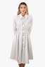 Palmer Harding White Collared Pleated Dress Size 8