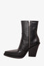 Paris Texas Black Embossed Leather Western Heeled Boots Size 37