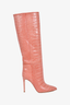 Paris Texas Dark Phard Embossed Crocs Stiletto Boots Size 37.5