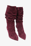 Paris Texas Purple Suede Slouchy Heeled Boots Size 35