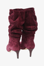 Paris Texas Purple Suede Slouchy Heeled Boots Size 35