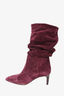 Paris Texas Purple Suede Slouchy Heeled Boots Size 35