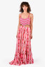 PatBO Pink Flamant Twist Crochet Maxi Dress Size 8