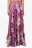PatBo Purple Floral Ruffle Maxi Skirt Size 4