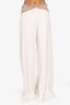 Patbo White Crystal Embellished Wide Leg Pants Size 6