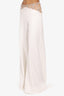 Patbo White Crystal Embellished Wide Leg Pants Size 6