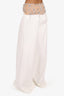 Patbo White Crystal Embellished Wide Leg Pants Size 6