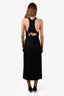Patou Black Virgin Wool Dungaree Dress Size 38