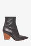 Paul Andrew Black Leather Point Toe Heeled Boots Size 37.5