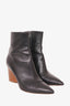 Paul Andrew Black Leather Point Toe Heeled Boots Size 37.5