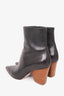 Paul Andrew Black Leather Point Toe Heeled Boots Size 37.5