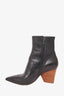 Paul Andrew Black Leather Point Toe Heeled Boots Size 37.5