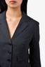 Paul Smith Grey Pinstripe Collared Button Blazer Size 42