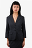 Paul Smith Grey Pinstripe Collared Button Blazer Size 42